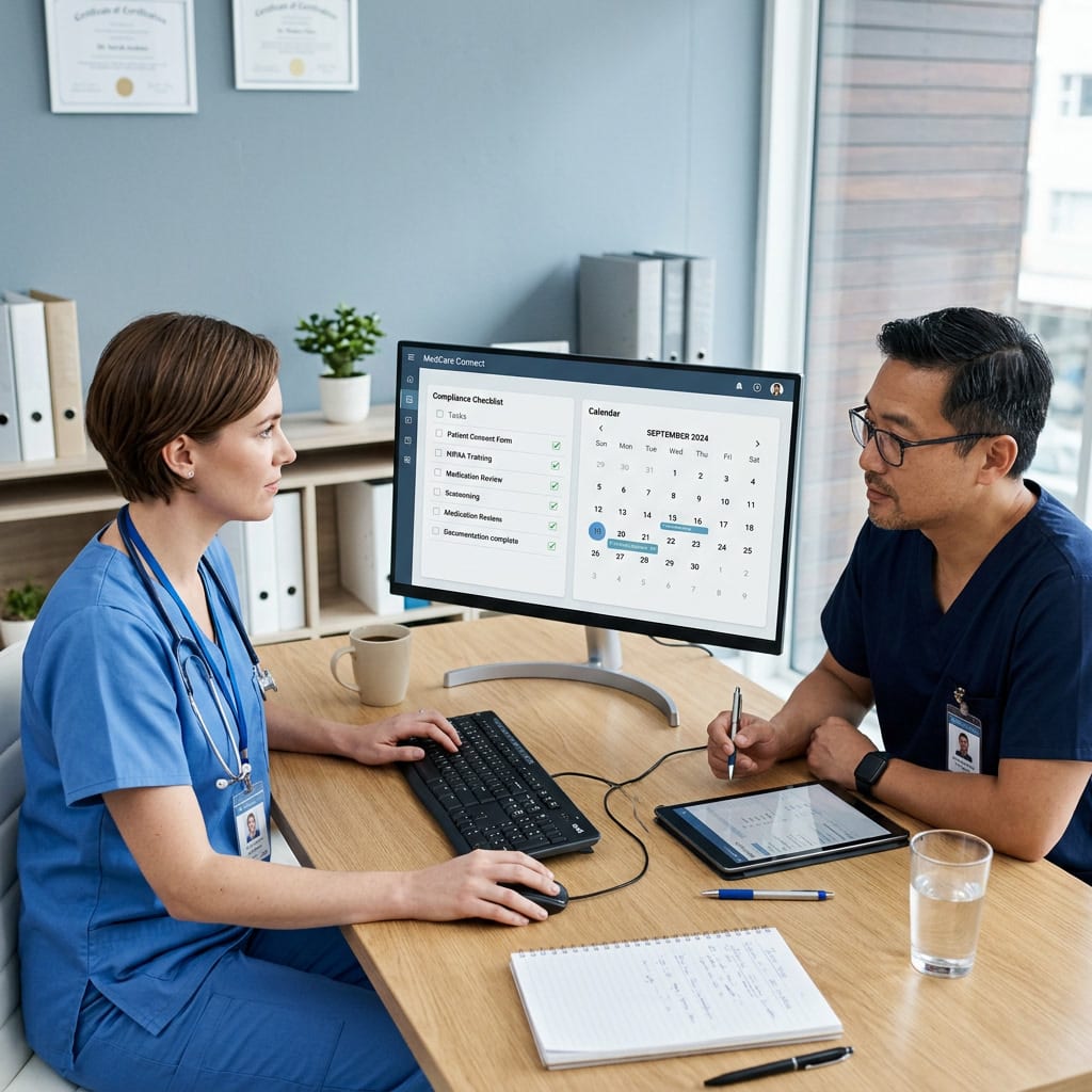 French healthcare practitioners, including physicians, dentists, and midwives, must comply with five concurrent regulatory changes from September 1, 2026. Among these is a mandate to register on an approved digital platform (Plateforme d'Accueil, or PA) to receive electronic invoices from suppliers. Non-compliance risks a 500€ fine after a formal notice and three-month cure period.